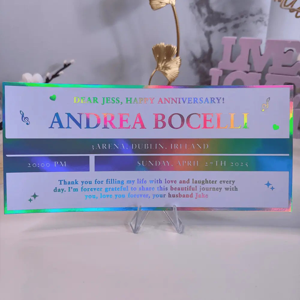 Personalized Foil Keepsake Concert Ticket - Foil Ticket