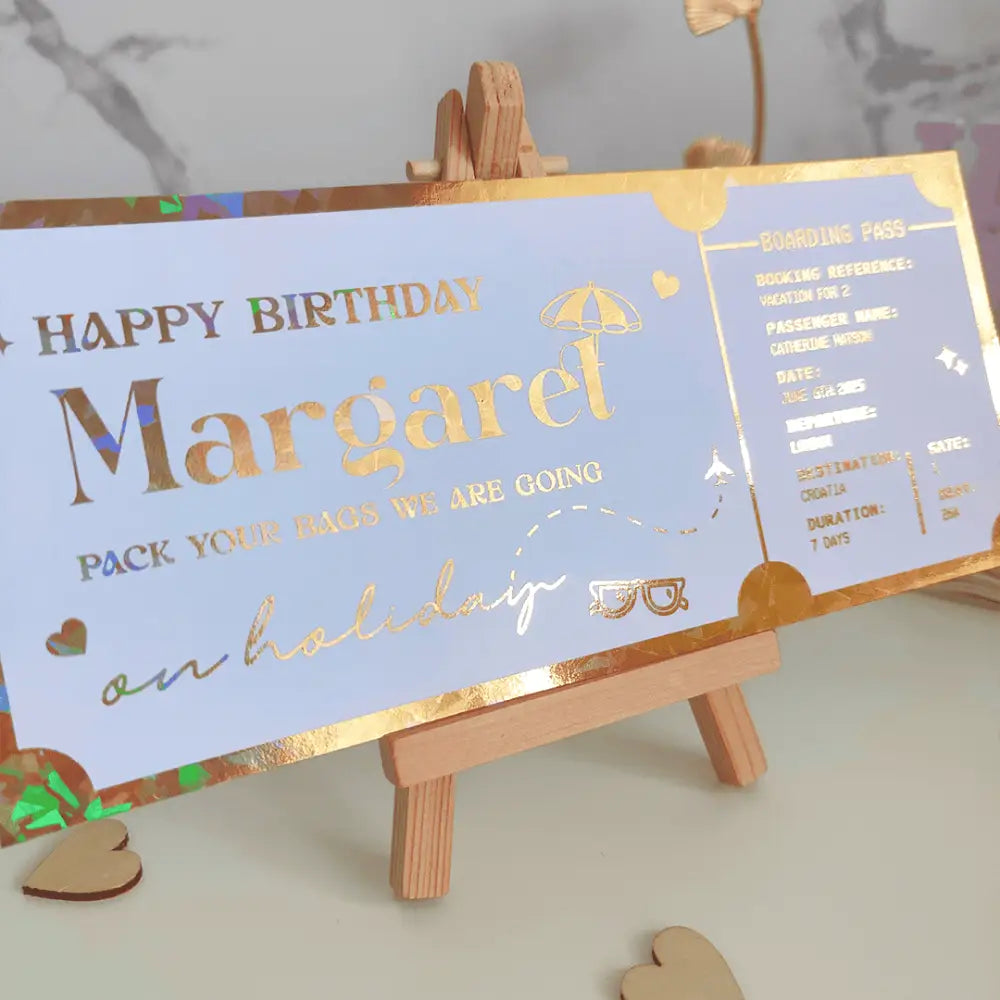Holiday Reveal Ticket - Surprise Boarding Pass - Foil Ticket