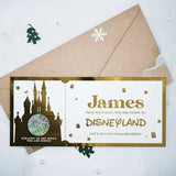 Christmas Surprise Foil Ticket - Disneyland Trip Reveal - Foil Ticket