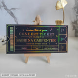 Holographic Foil Concert Ticket | Personalised Music Gift - concert ticket, holographic foil, foil concert ticket,