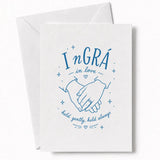 Handmade - Greeting Card - Irish Wedding Card I nGrá In Love Holding Hands | Ireland