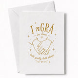 Handmade - Greeting Card - Irish Wedding Card I nGrá In Love Holding Hands | Ireland