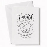 Handmade - Greeting Card - Irish Wedding Card I nGrá In Love Holding Hands | Ireland