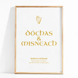 Irish Gold Foil Print – Dóchas & Misneach Wall Art - Prints - Printarelle