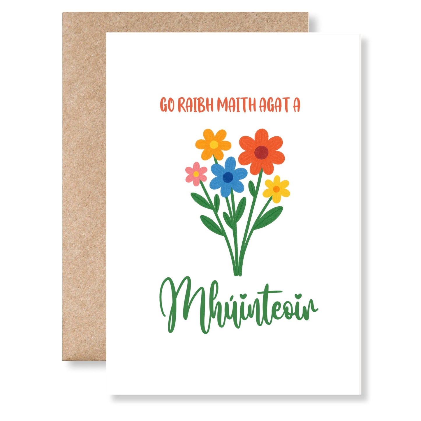 Irish Thank You Teacher Card – Go Raibh Maith Agat a Mhuinteoir - Greeting Card - Printarelle