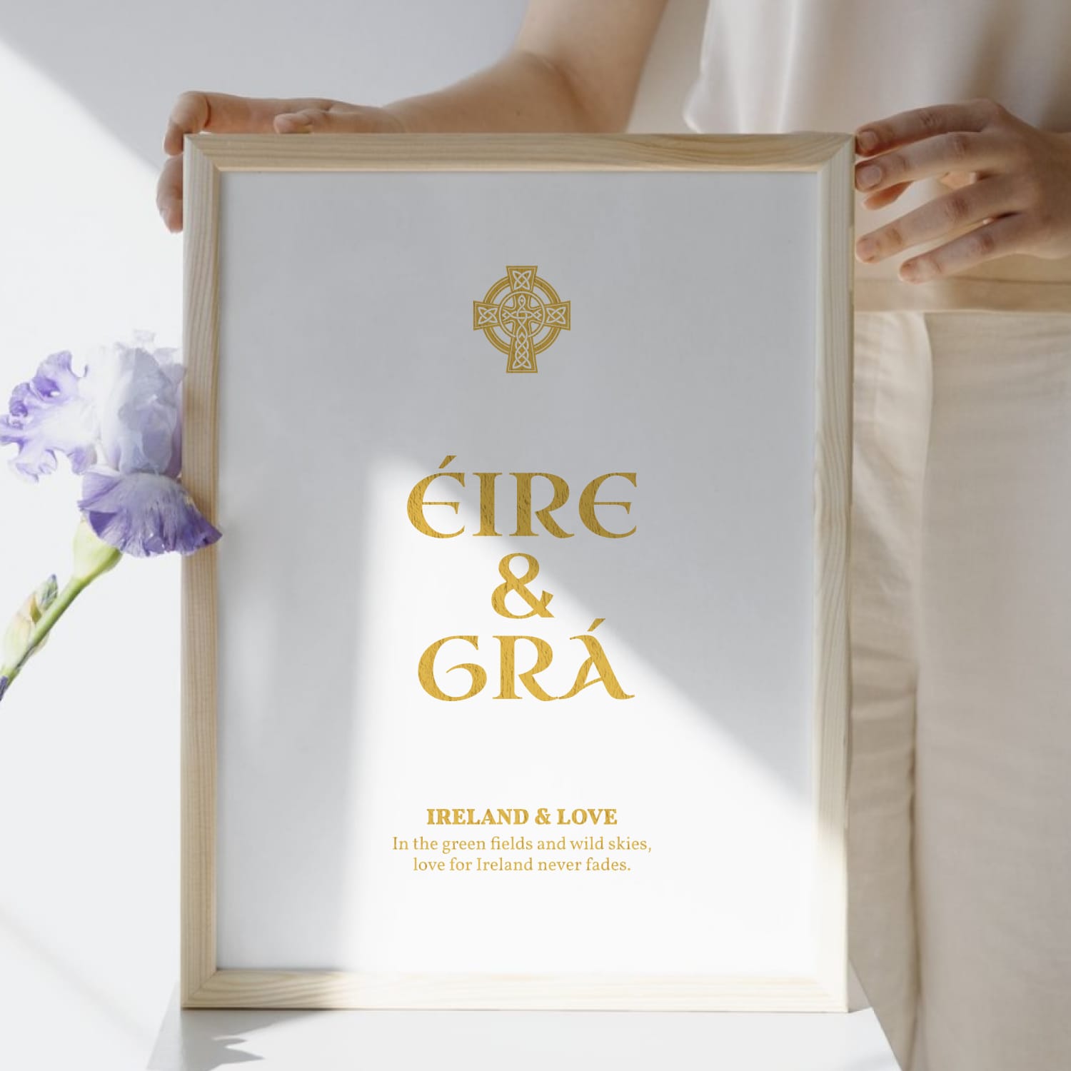 Éire & Grá Wall Art- Irish Gold Foil Print