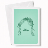 Just Married | Floral Wedding Arch Greeting Card - wedding card, floral wedding arch, floral wedding, wedding arch,