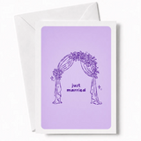 Just Married | Floral Wedding Arch Greeting Card - wedding card, floral wedding arch, floral wedding, wedding arch,