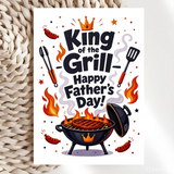 Handmade Greeting Card | Printarelle | Crown the master of the barbecue this Father’s Day. This bold, fiery design
