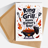 Handmade Greeting Card | Printarelle | Crown the master of the barbecue this Father’s Day. This bold, fiery design