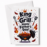 Handmade Greeting Card | Printarelle | Crown the master of the barbecue this Father’s Day. This bold, fiery design