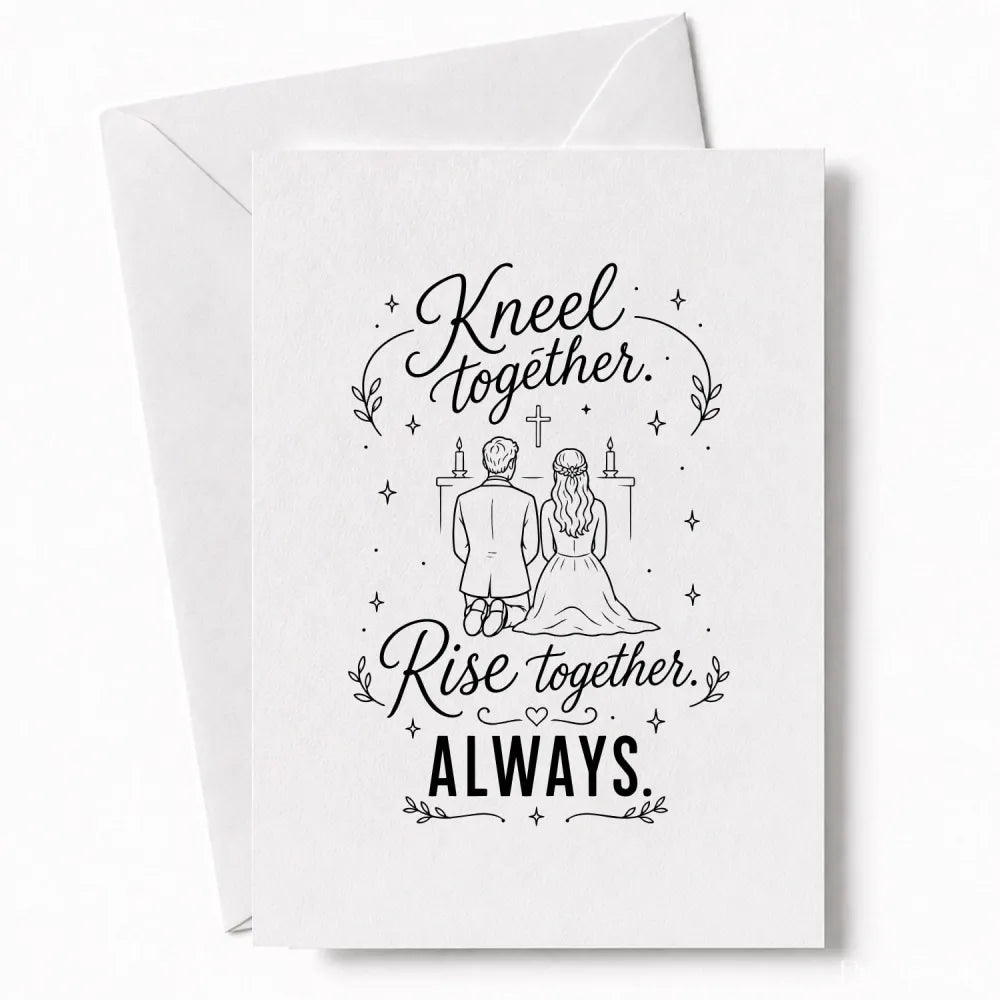 Handmade - Greeting Card - Religious Wedding Card – Kneel Together Rise Together | Ireland