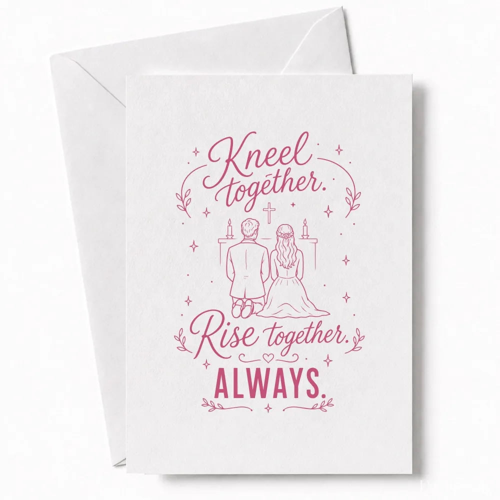 Handmade - Greeting Card - Religious Wedding Card – Kneel Together Rise Together | Ireland
