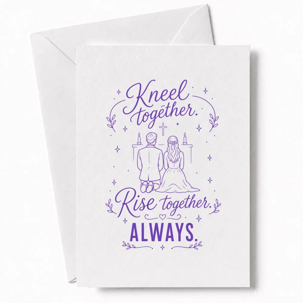 Handmade - Greeting Card - Religious Wedding Card – Kneel Together Rise Together | Ireland
