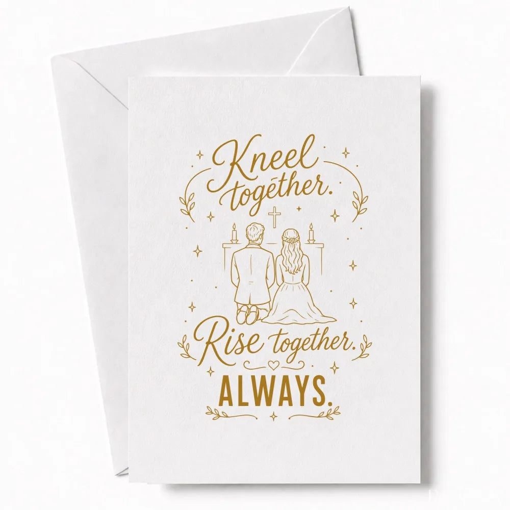 Handmade - Greeting Card - Religious Wedding Card – Kneel Together Rise Together | Ireland