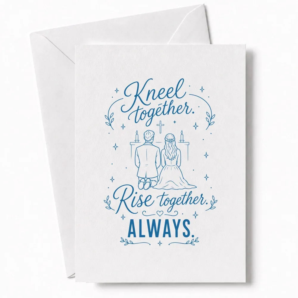 Handmade - Greeting Card - Religious Wedding Card – Kneel Together Rise Together | Ireland