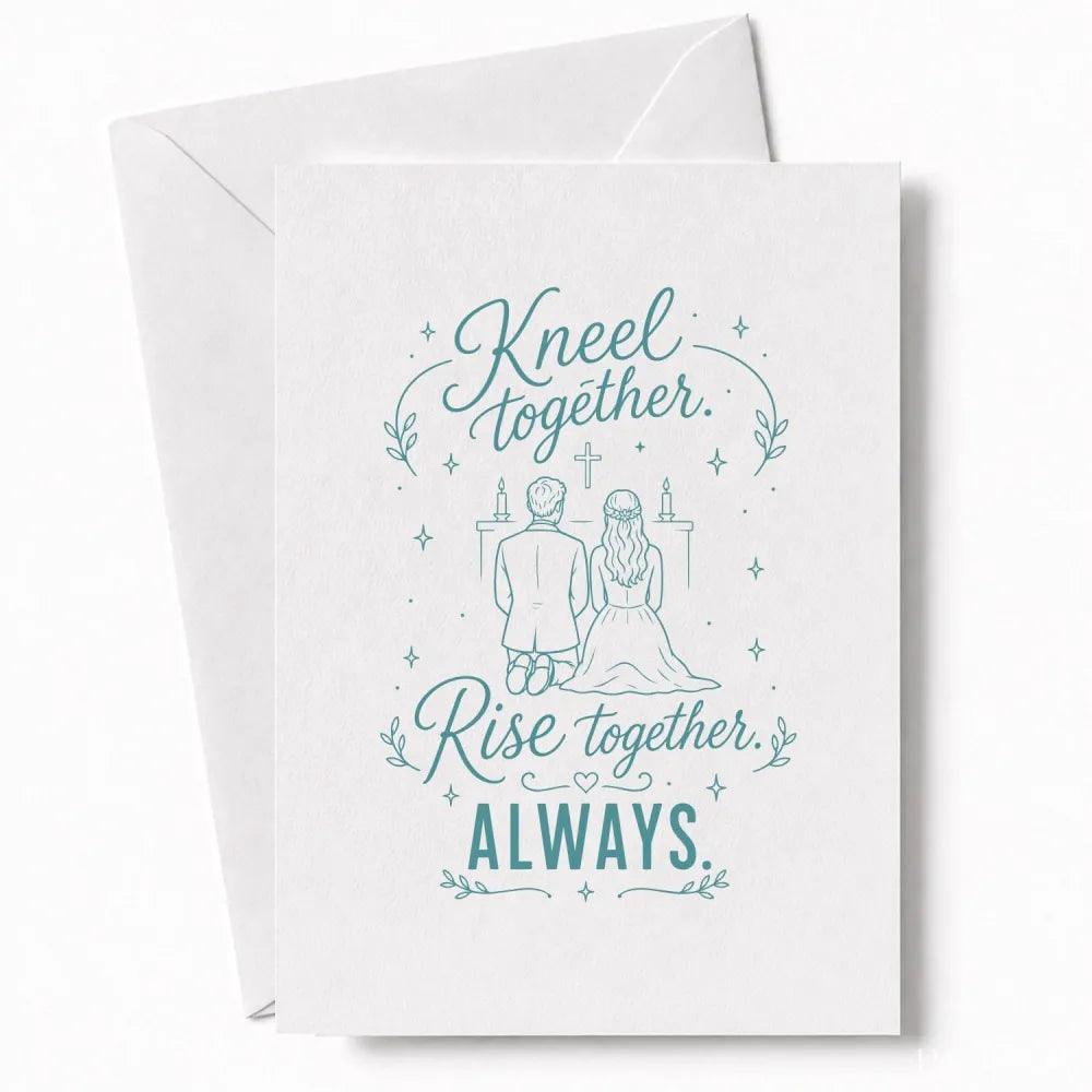 Handmade - Greeting Card - Religious Wedding Card – Kneel Together Rise Together | Ireland