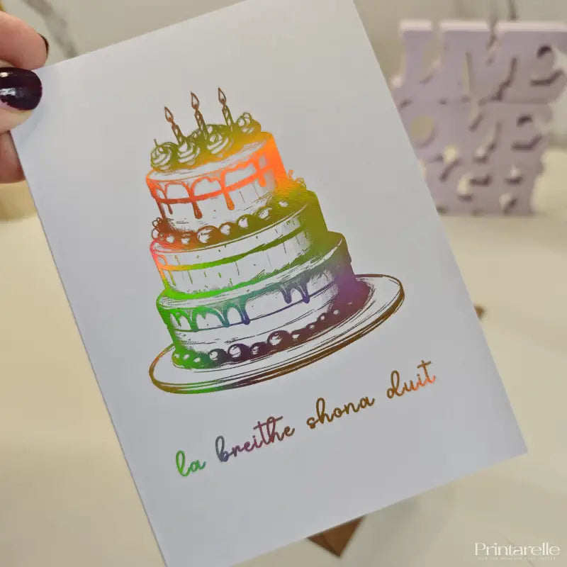 Lá Breithe Shona Duit Foil Card | Irish Language Birthday Card - Greeting Card