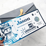 Legoland Surprise Foil Ticket | Personalised Keepsake - personalised legoland foil, kraft envelope, personalised