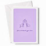 Let’s Celebrate You Two | Wedding Card - wedding card, two hands, wedding day, kraft envelope, personalized foil tickets