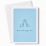 Let’s Celebrate You Two | Wedding Card - wedding card, two hands, wedding day, kraft envelope, personalized foil tickets
