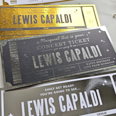Lewis Capaldi Concert Ticket - Personalised Foil Keepsake
