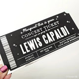 Lewis Capaldi Foil Concert Ticket – Personalized Reveal Surprise Gift - Foil Ticket
