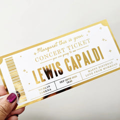 Lewis Capaldi Foil Concert Ticket – Personalized Reveal Surprise Gift - Foil Ticket