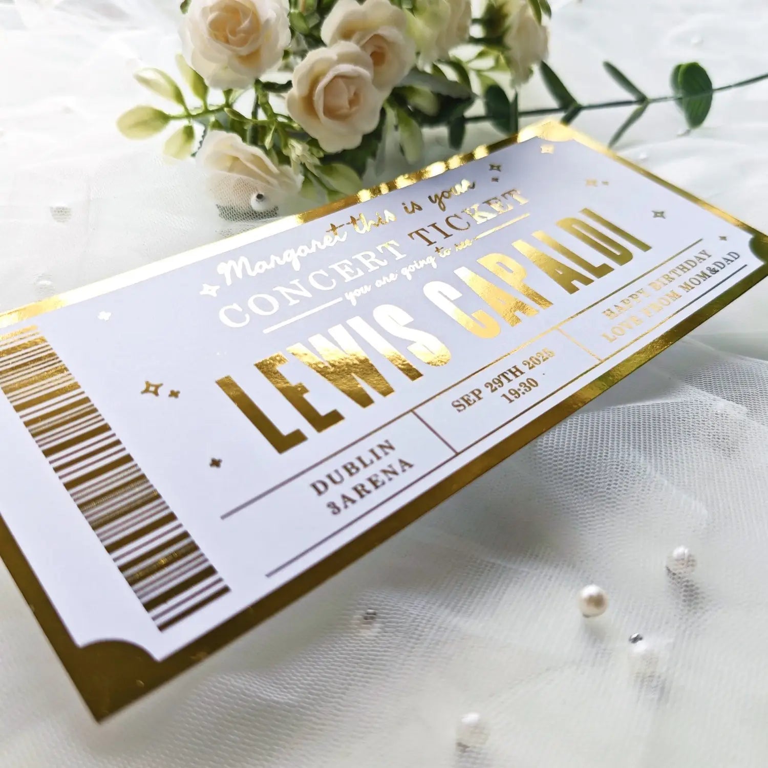 Lewis Capaldi Foil Concert Ticket – Personalized Reveal Surprise Gift - Foil Ticket