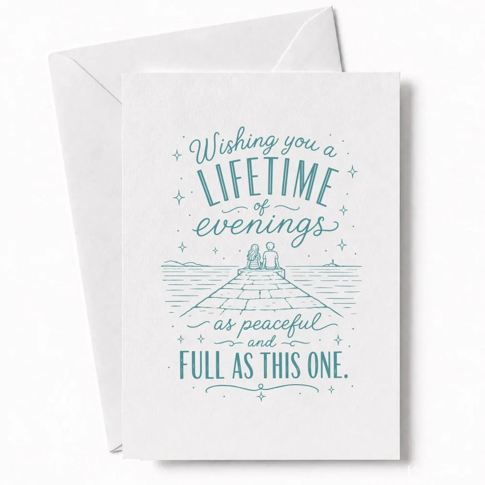 Handmade - Greeting Card - Romantic Wedding Card – Lifetime of Evenings | Ireland