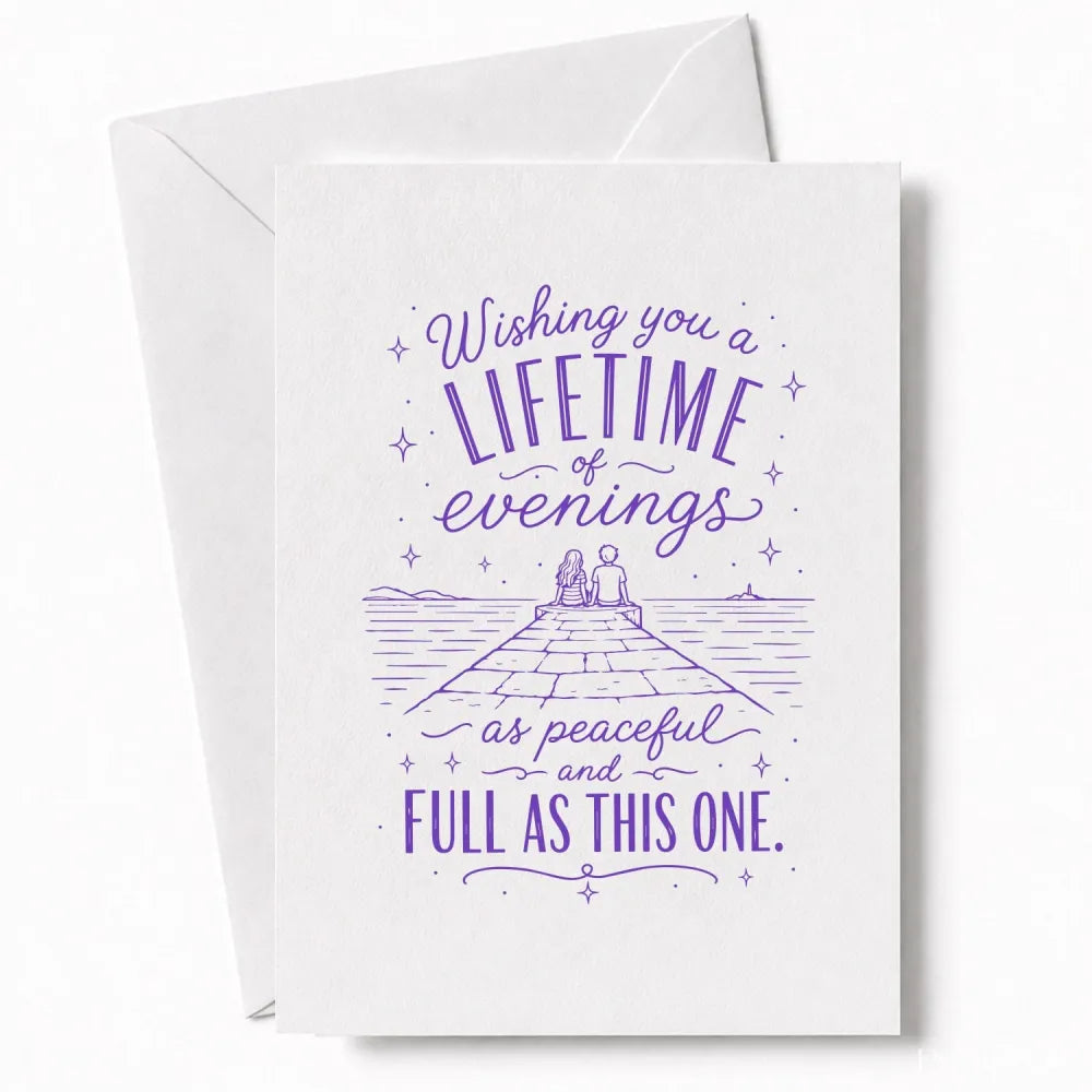Handmade - Greeting Card - Romantic Wedding Card – Lifetime of Evenings | Ireland