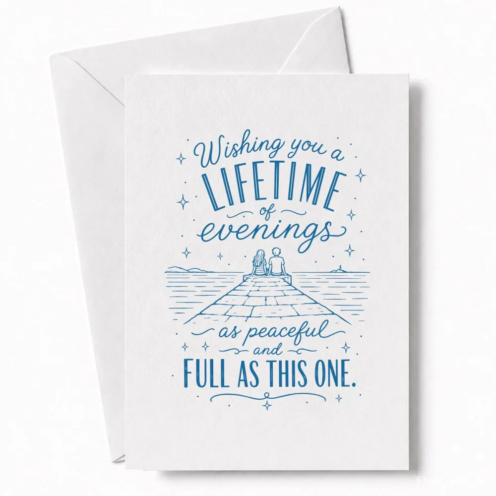 Handmade - Greeting Card - Romantic Wedding Card – Lifetime of Evenings | Ireland