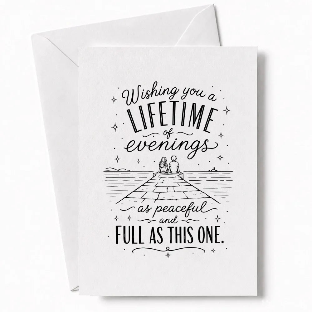 Handmade - Greeting Card - Romantic Wedding Card – Lifetime of Evenings | Ireland