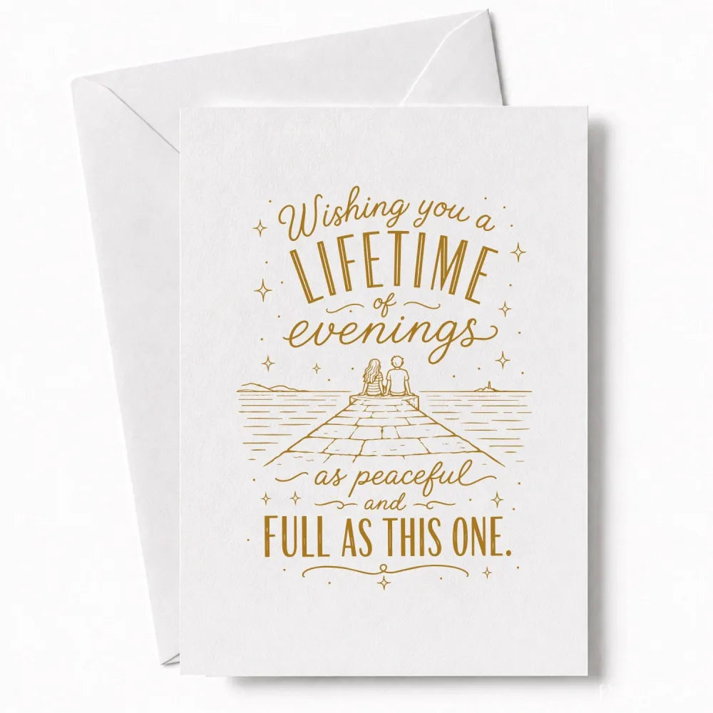 Handmade - Greeting Card - Romantic Wedding Card – Lifetime of Evenings | Ireland