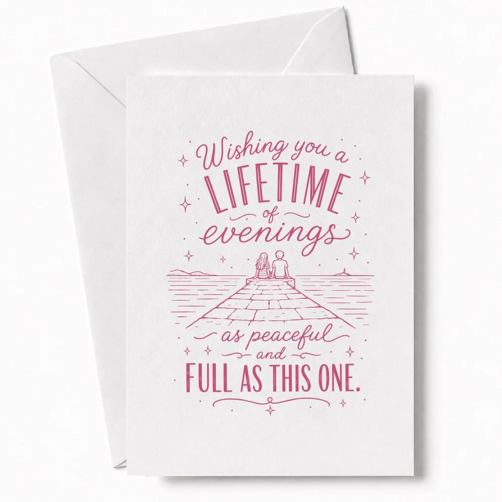 Handmade - Greeting Card - Romantic Wedding Card – Lifetime of Evenings | Ireland