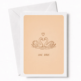 Love Birds | Swan Wedding Congratulations Card - love birds, wedding card, timeless wedding card, love birds swan,