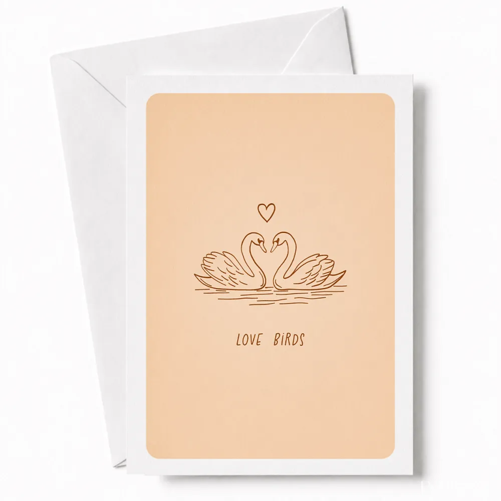 Love Birds | Swan Wedding Congratulations Card - love birds, wedding card, timeless wedding card, love birds swan,