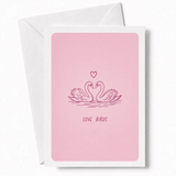 Love Birds | Swan Wedding Congratulations Card - love birds, wedding card, timeless wedding card, love birds swan,