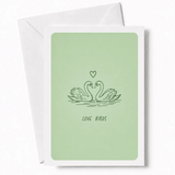 Love Birds | Swan Wedding Congratulations Card - love birds, wedding card, timeless wedding card, love birds swan,