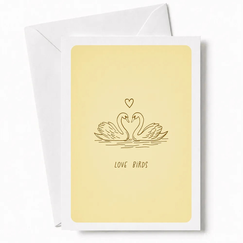 Love Birds | Swan Wedding Congratulations Card - love birds, wedding card, timeless wedding card, love birds swan,