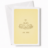 Love Birds | Swan Wedding Congratulations Card - love birds, wedding card, timeless wedding card, love birds swan,