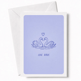 Love Birds | Swan Wedding Congratulations Card - love birds, wedding card, timeless wedding card, love birds swan,