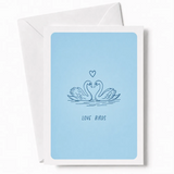 Love Birds | Swan Wedding Congratulations Card - love birds, wedding card, timeless wedding card, love birds swan,