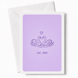 Love Birds | Swan Wedding Congratulations Card - love birds, wedding card, timeless wedding card, love birds swan,