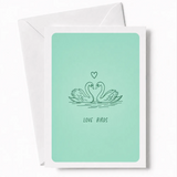 Love Birds | Swan Wedding Congratulations Card - love birds, wedding card, timeless wedding card, love birds swan,