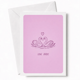 Love Birds | Swan Wedding Congratulations Card - love birds, wedding card, timeless wedding card, love birds swan,