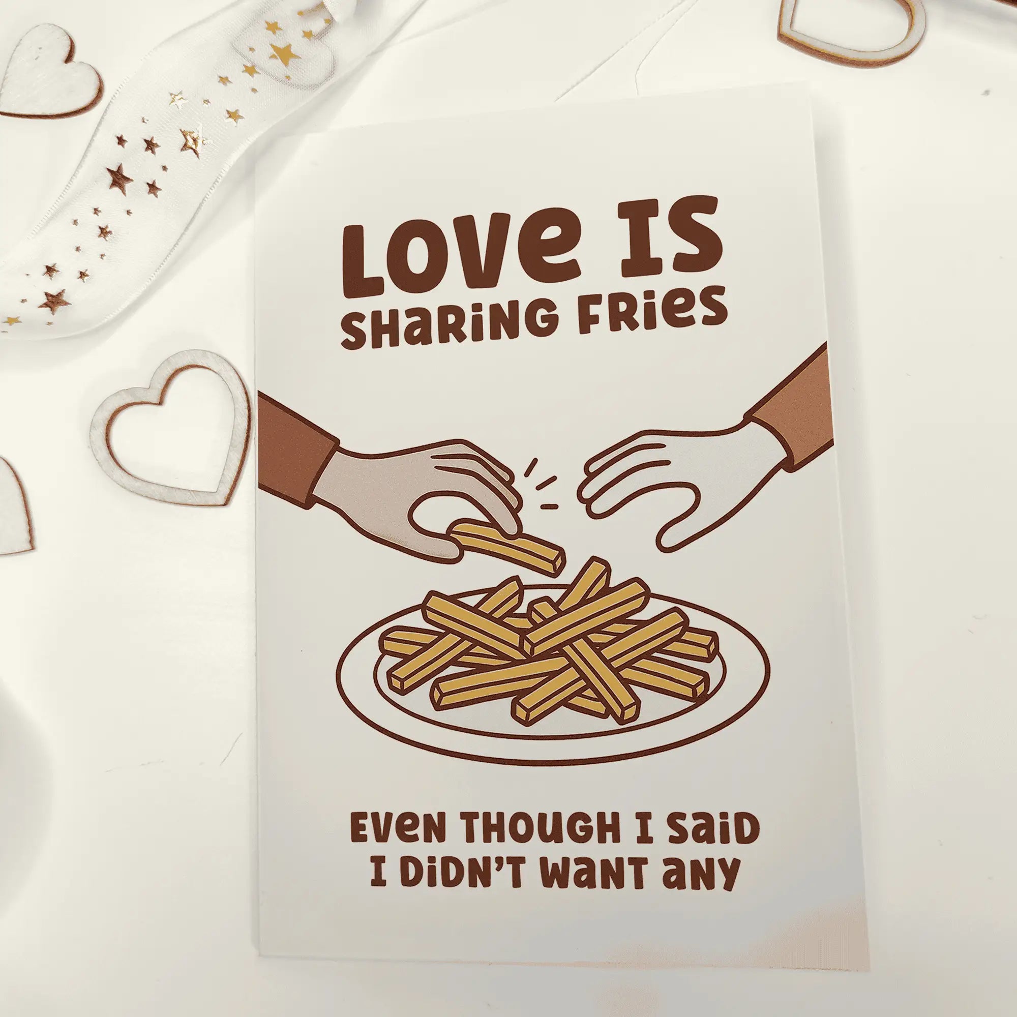 Love Is Sharing Fries Card | Funny Relationship Anniversary Card - Greeting Card
