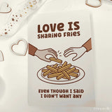 Love Is Sharing Fries Card | Funny Relationship Anniversary Card - Greeting Card