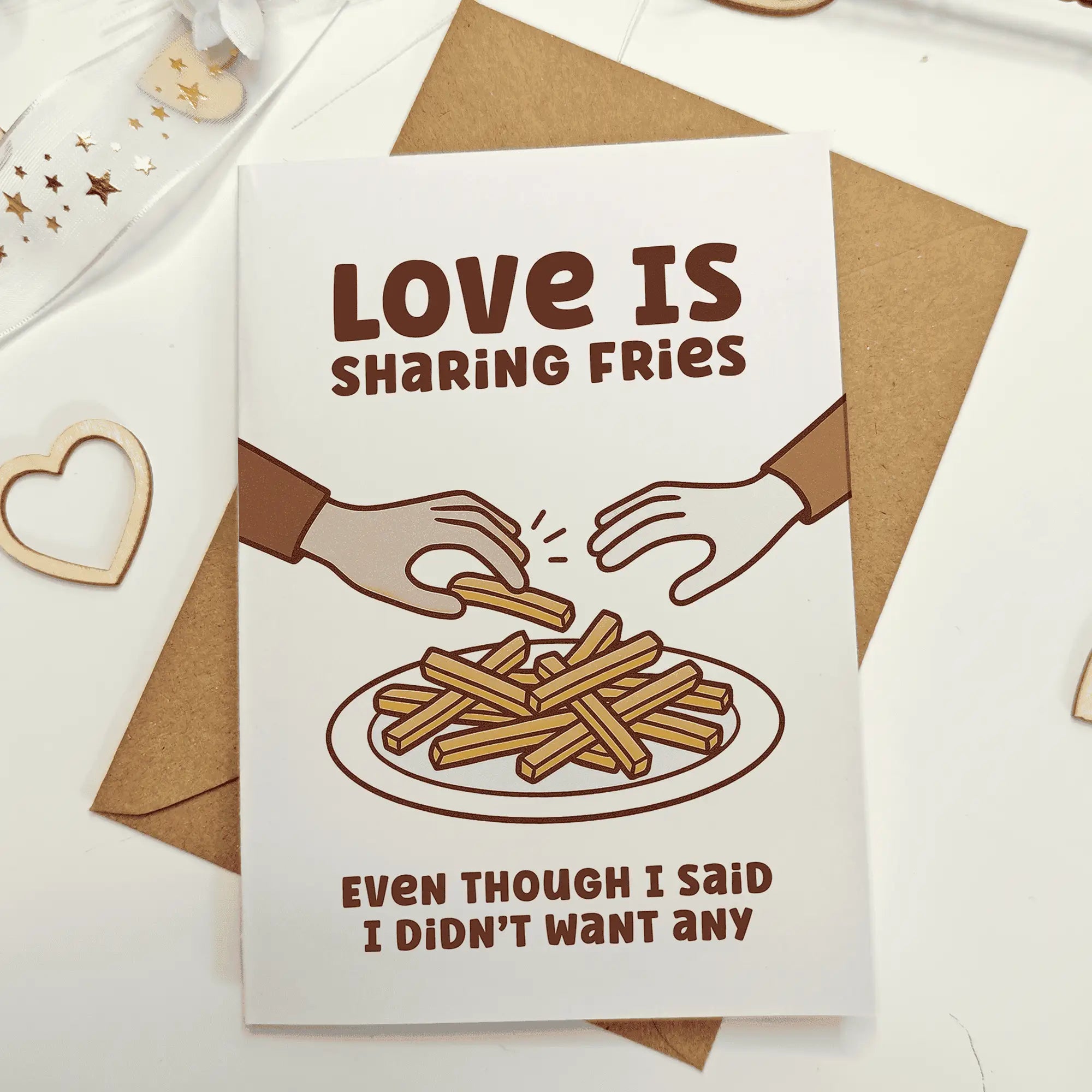 Love Is Sharing Fries Card | Funny Relationship Anniversary Card - Greeting Card