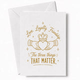 Handmade - Greeting Card - Claddagh Wedding Card – Love Loyalty Friendship | Ireland